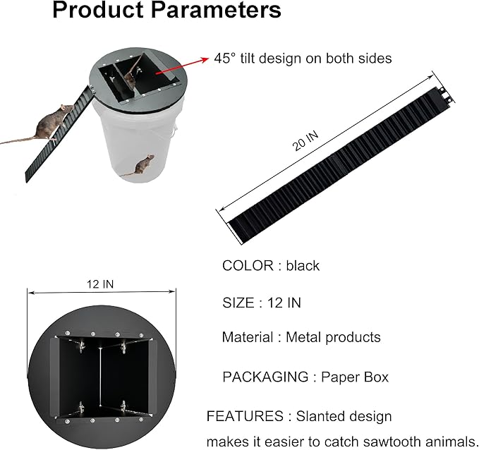 Bucket Lid Mouse Trap Metal 5 Gallon Bucket lid, 45° tilt Design Makes it Easier to Capture Strong Metal Material That, auto Reset, Repeat Catch, Indoor Outdoor, (1pack)