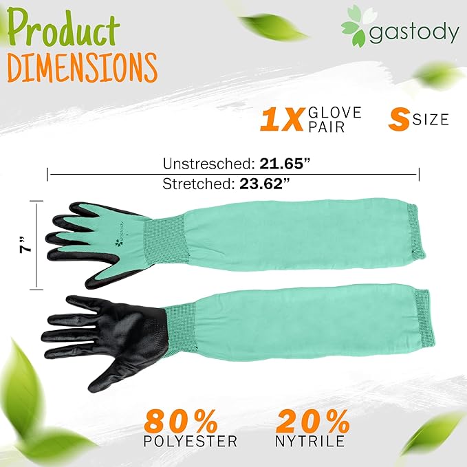 Gastody™ Long Sleeve Gardening Gloves Women and Men - Long Cuff Garden Gloves, Multipurpose Heavy Duty Outdoor and Indoor