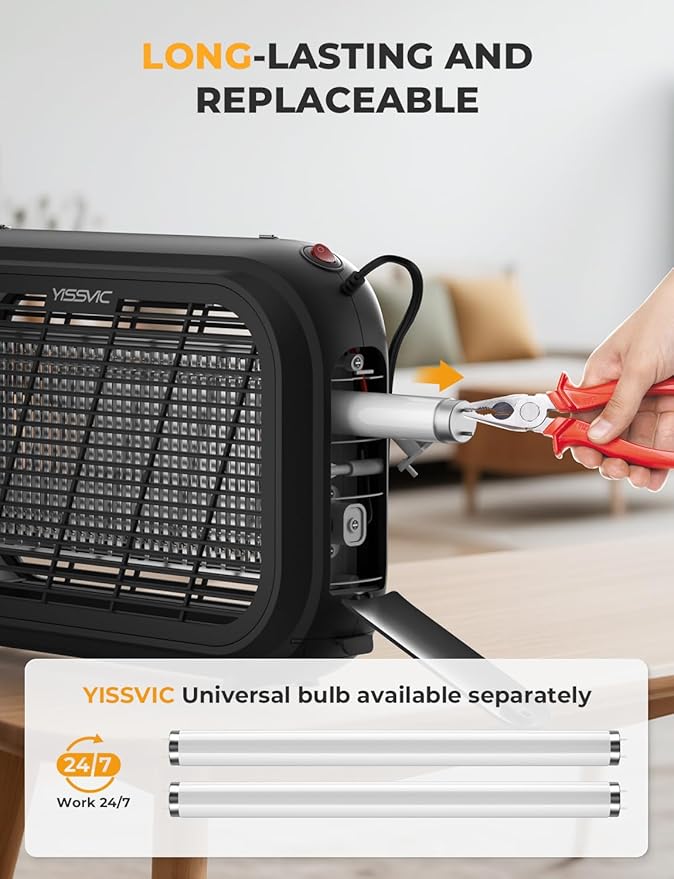 YISSVIC 20W Indoor Bug Zapper Electric Fruit Fly Traps for Indoors Mosquito Zapper Electric Fly Zapper Moth Gnat Insect Killer for Home Office Garage Kitchen Dining Living Room (Black)