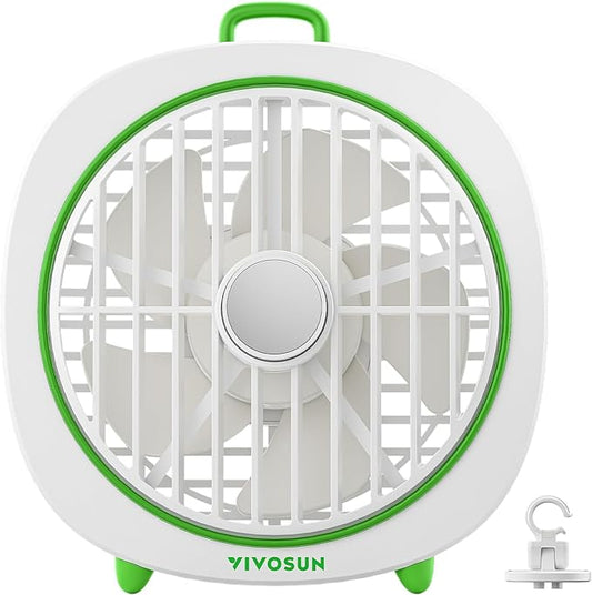 VIVOSUN AeroWave D4, 4” Grow Tent Clip Fan with Detachable Hook, 3-Speed Strong & Quiet Airflow, Adjustable Airflow Angle for Hydroponics, Circulation & Cooling, White, 1-Pack