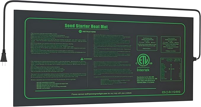 iPower Waterproof Seedling Heat Mat 10" x 20", ETL Certified Durable Germination Heating Pad, for Seed Starting Propagation