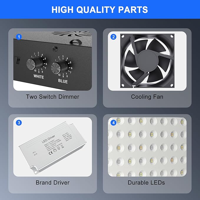 Phlizon 300W Dimmable Full Spectrum Aquarium LED Light Fish Tank Light with Daisy Chain Function for Saltwater Freshwater Coral Reef Fish Tank (28"x8.5"x2.4")