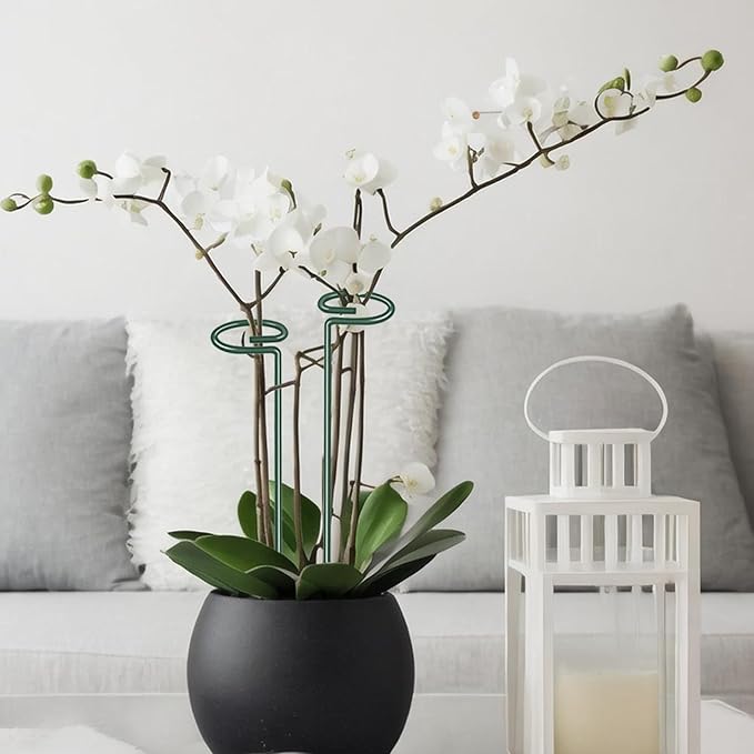 4.5mm Adjustable Length Plant Stake, Assembled (12 or 24 or 36 inch) Outdoor and Indoor Plant Support Poles for Flowers Marigolds Tomatoes Lilies Peonies Roses Daffodils Flower Clips (8 Sets, 32 Pcs)