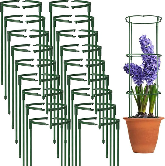 36 Packs Plant Support Stake, Half Round Stackable 3 Tier Garden Flower Support, Plant Stakes for Indoor Outdoor Plants Tomato,Monstera, Peony, Hydrangea, Climbing Plants