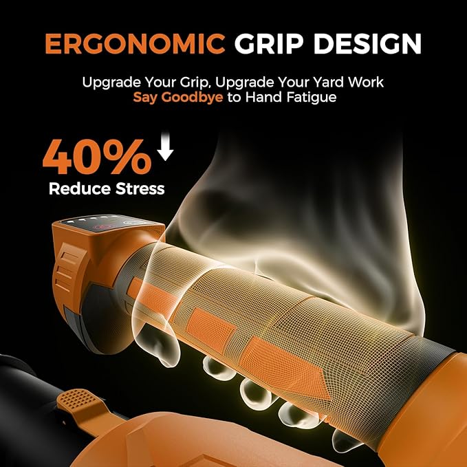 Leaf Blower Cordless - 650CFM Brushless Motor Leaf Blower with 6-Speed Control & Ergonomic Handle - Includes 2 x 5.0Ah Batteries & Fast Charger - Blowers for Lawn Care, Yard, Patio, Leaves, Snow, Dust