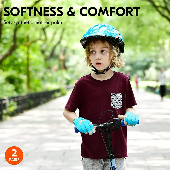 Vgo... 2Pairs Age 3-4 Kids Gardening, Lawning, Working Gloves(Size XS, 2Colors, KID-SL7362)