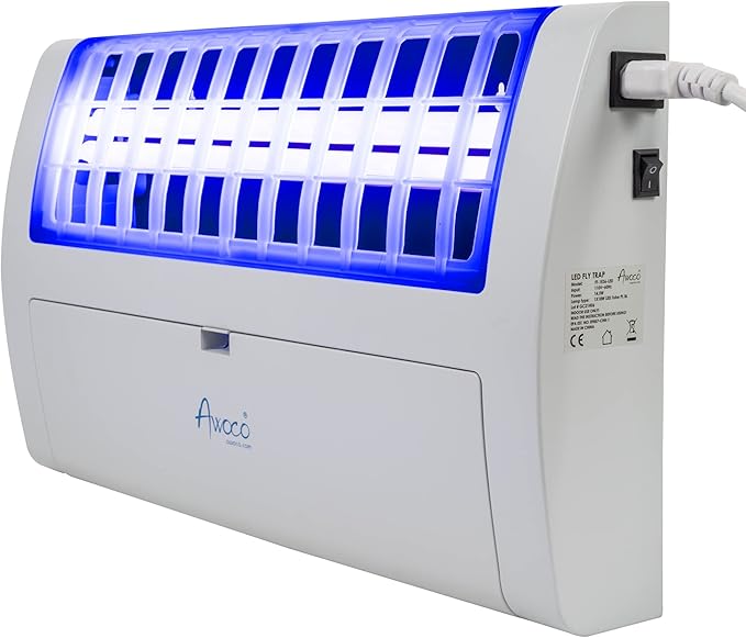 Awoco LED 13W 100V-240V Wall Mount Sticky Fly Trap Lamp for Capturing Flies, Mosquitoes, Moths and Flying Insects (Fly Trap)