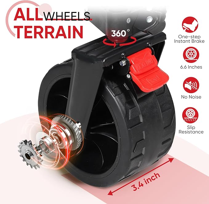 Collapsible Wagon Cart with 440lbs Weight Capacity, Heavy Duty Foldable Wagon with Big All-Terrain Wheels & Drink Holders, Utility Carts for Camping, Garden, Outdoor, Grocery, Sports. Black