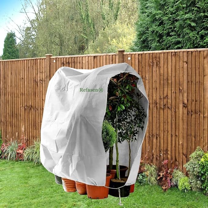 Plant Covers Freeze Protection,2 Packs 70”H X60”W 2.2oz Frost Blankets for Outdoor Plants Frost Cloth with Zipper Drawstring-Protect Trees from Cold Frost Pest