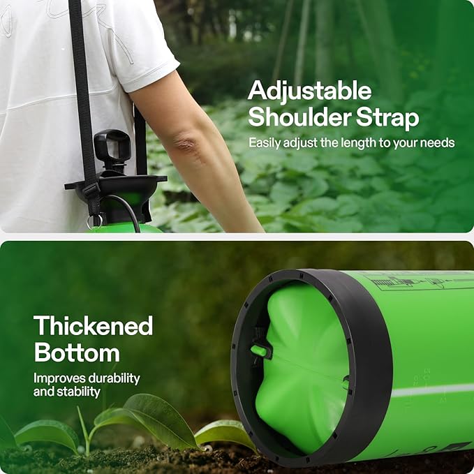 VIVOSUN 1.35-Gallon Pump Sprayer, Pressurized Lawn & Garden Sprayer with Adjustable Shoulder Strap, for Plants Spraying, Garden Watering and Household Cleaning