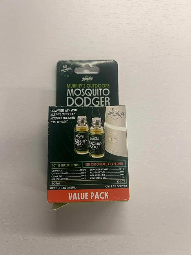 Murphy's Naturals Mosquito Dodger Zone Repellent Refills, Repels 30 Hours Each, Made for Murphy's Naturals Mosquito Dodger, 1oz Refill Bottles, 2-Pack