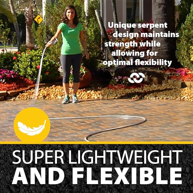 Bionic Steel 75 Ft Garden Hose with Nozzle, Premium 304 Stainless Steel Metal Water Hose 75Ft, Flexible, Rust Proof, Lightweight, Heavy Duty, Crush Resistant Fittings, Easy Coil, 500 PSI, 2025 Model