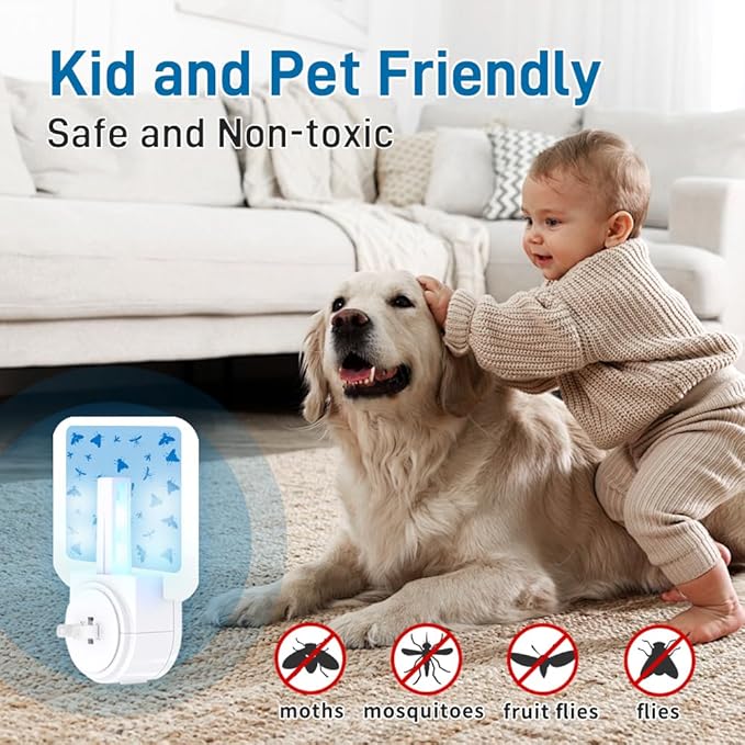 24-Pack Replacement Glue Cards for Models SH502 SH503, DT3005W DT3005W-DS3 DT23005-06, Indoor Plug-in Flying Insect, Mosquito, Moth and Fly Trap Refill Pack, Extremely Sticky, Economic Pack