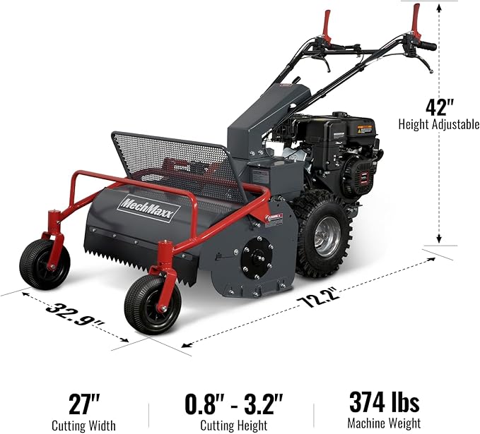 27" Walk Behind Flail Mower, 10HP 302cc, Self-Propelled, Wheeled, Electric Start, SFM27W