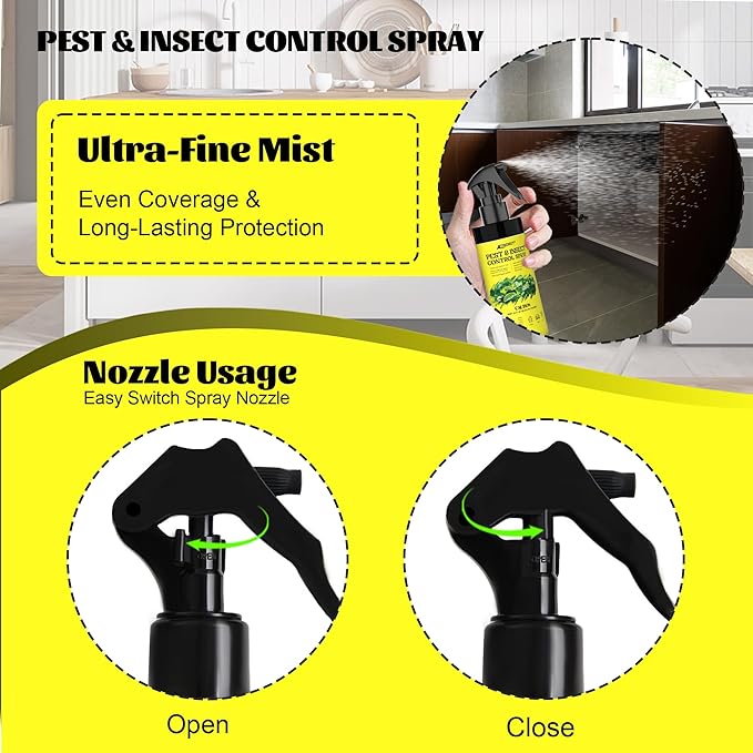 Upgrade Pest & Insect Control Spray,Silverfish Repellent Indoor & Outdoor, Spider & Ant Control for House, Peppermint & Cedar Oil Formula | Plant-Based, Pet-Safe Pest Defense