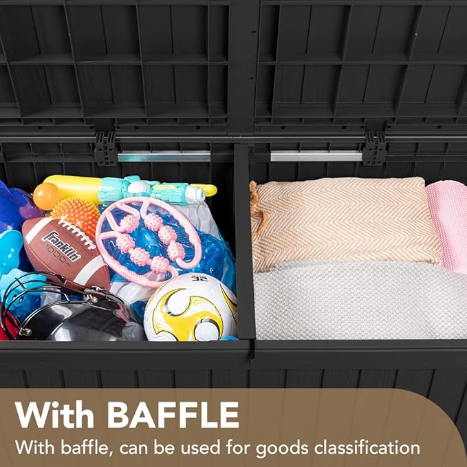 Devoko 150 Gallon Deck Box Resin Outdoor Storage Box Waterproof Storage Container for Patio Furniture Cushions