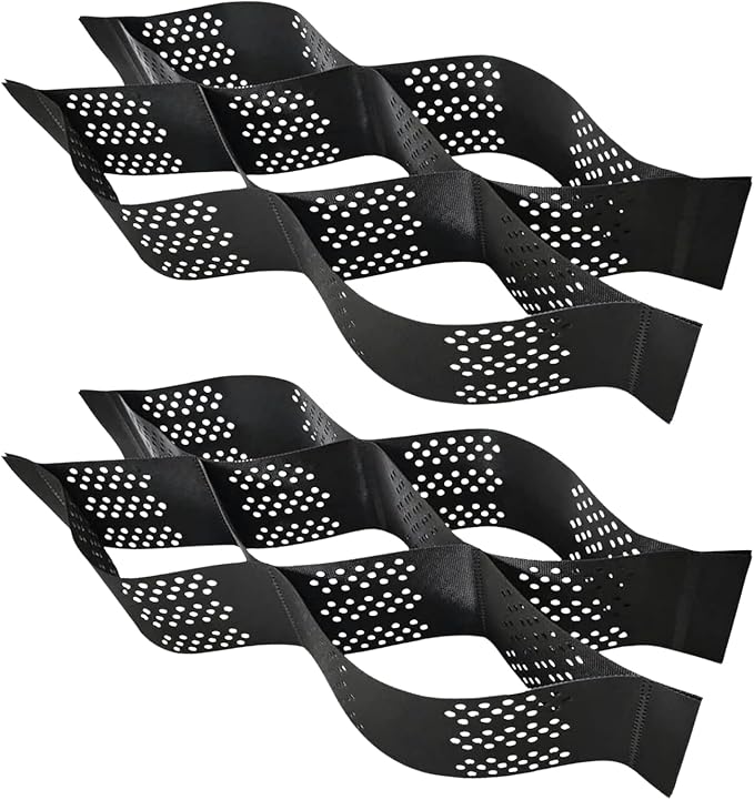 Ground Grid Black Base Grid, Durable Ground Reinforcement for Gardens Yards Pathways Slopes, Parking Landscaping (25x8Ft x 2Inch)