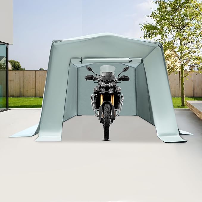 6x10x6 FT Outdoor Storage Shelter Carport, Portable Storage Tent with Roll-up Door, Waterproof Outdoor Carport for Bike, Lawn Mower, ATV Storage