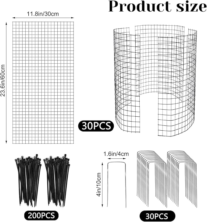10 Packs Large Wire Plant Protector from Animals - 24'' x 12'' Metal Mesh Plant Cage Covers - Chicken Wire Cloche, Sturdy Garden Bunny Barricades Chicken Wire Cloche fto Keep Animals Out