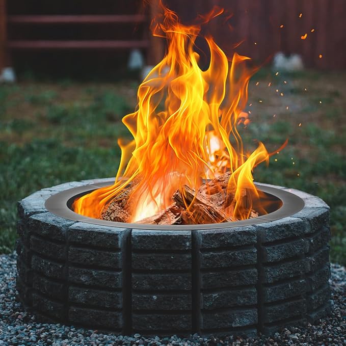 36 inch Fire Pit Ring, Firepit Ring for Camping, Wood Burning Fire Pit for Outside,Yard,Garden,Outdoor Fireplace