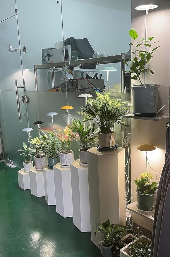 LED Grow Lights for Indoor Plants 4 Pack, Smart USB Small Full Spectrum Plant Lights with Remote, Height Adjustable, Auto On/Off Timer, Ideal for Home Decoration, Black