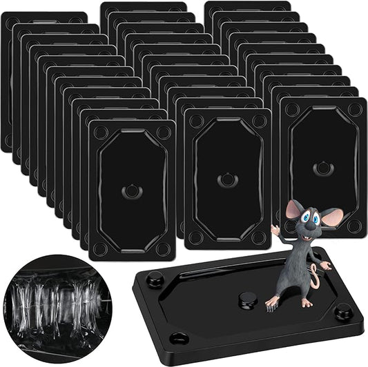 Qualirey 32 Pieces Mouse and Insect Glue Traps Baited Sticky Plastic Boards for House Rodents Heavier Adhesive Traps with Nontoxic Glue for Insects, Ready to Use, Pet Children Safe