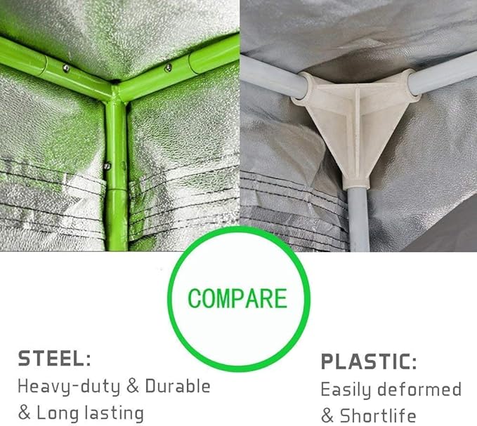 Grow Tent, 2x2 Feet Mylar Hydroponic Grow Tent with Obeservation Window and Floor Tray for Indoor Gardening Plant Growing (24"x 24"x 48")