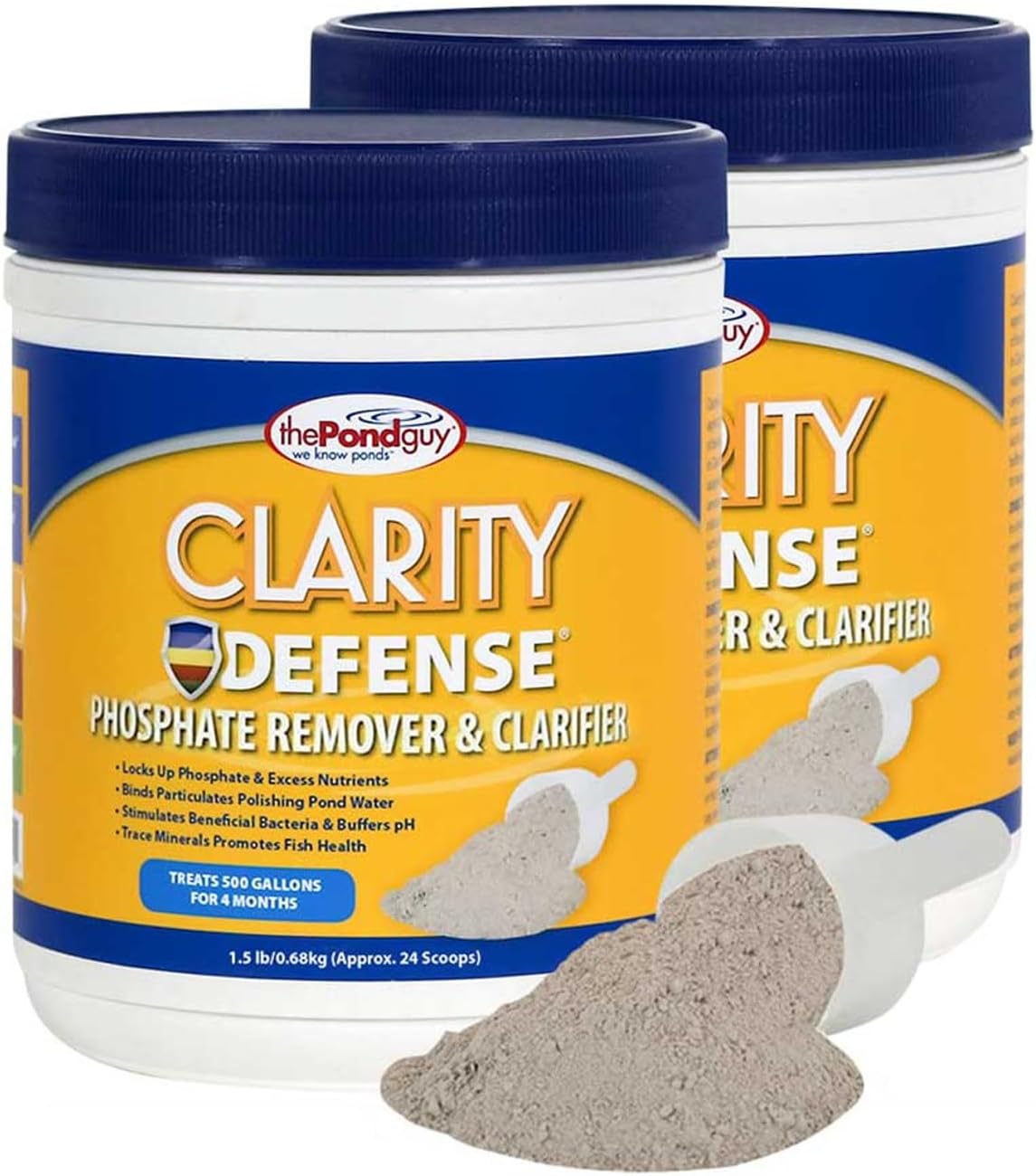 The Pond Guy Clarity Defense Water Garden Flocculant, Clear Cloudy Water, Stimulate Beneficial Microbe Growth, Fish, Plant & Animal Safe, 3 lbs