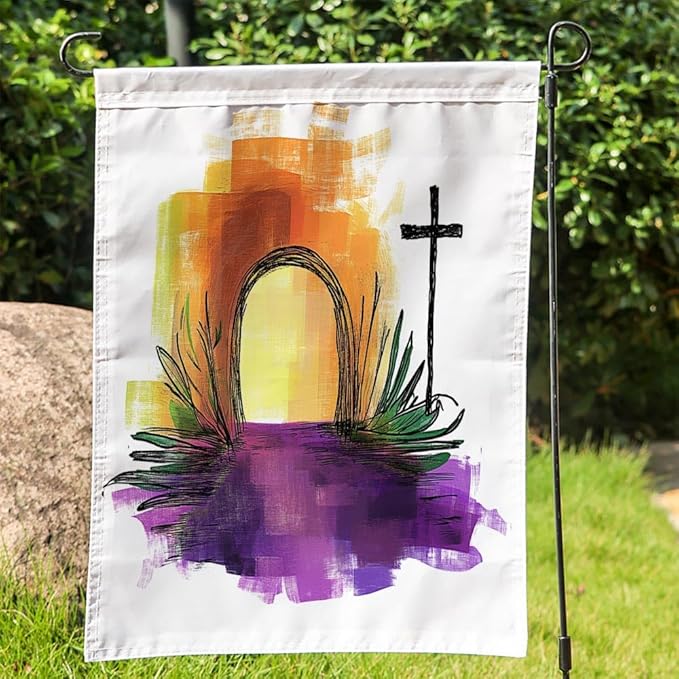 Jesus Cross Outdoor Garden Flag 12X18 Inches Double Sided Seasonal Garden Flag