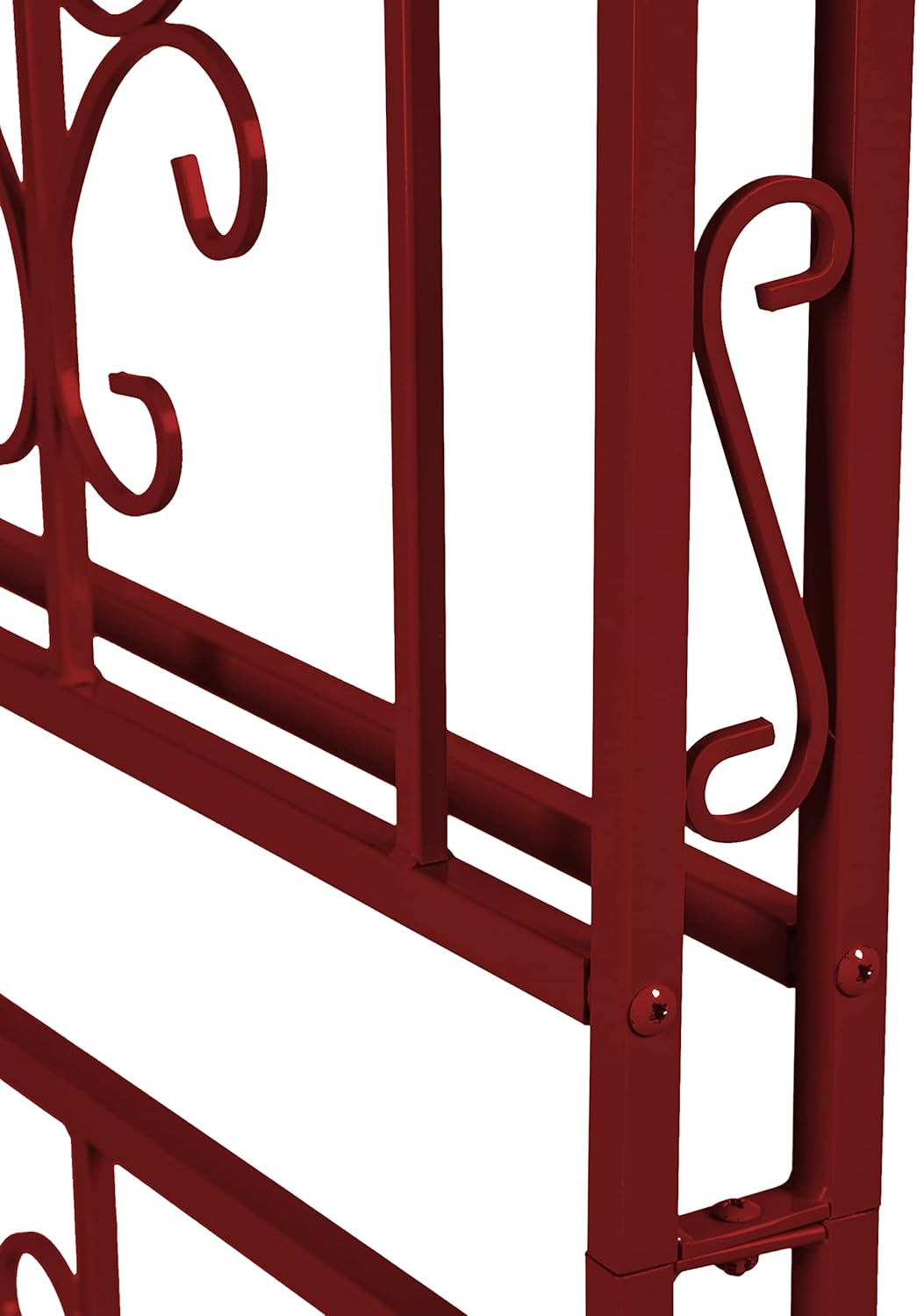 Evergreen Plow & Hearth Arch Metal Outdoor Garden Arbor | Montebello | 7 Feet Tall | Red | Iron Trellis Lattice for Climbing Plants | Wedding | Outdoor Patio Decor (Red)