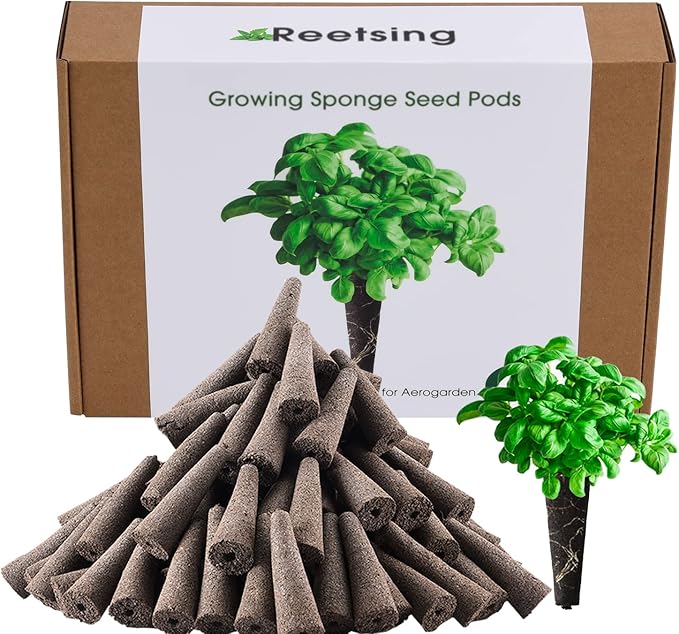 100 Pack Hydroponics Sponge,Replacementpre-Grow Sponges,Hydroponics Growing System Kit Compatible with Aerogarden sponges,Supplement pods for hydroponic Indoor Garden Growing System