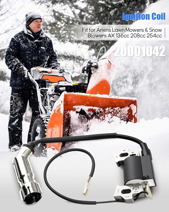 20001042 Ignition Coil, Fit for Ariens Lawn Mowers and Snow Blowers AX 136cc, 208cc, 254cc, Replaces 08201024, 08200807