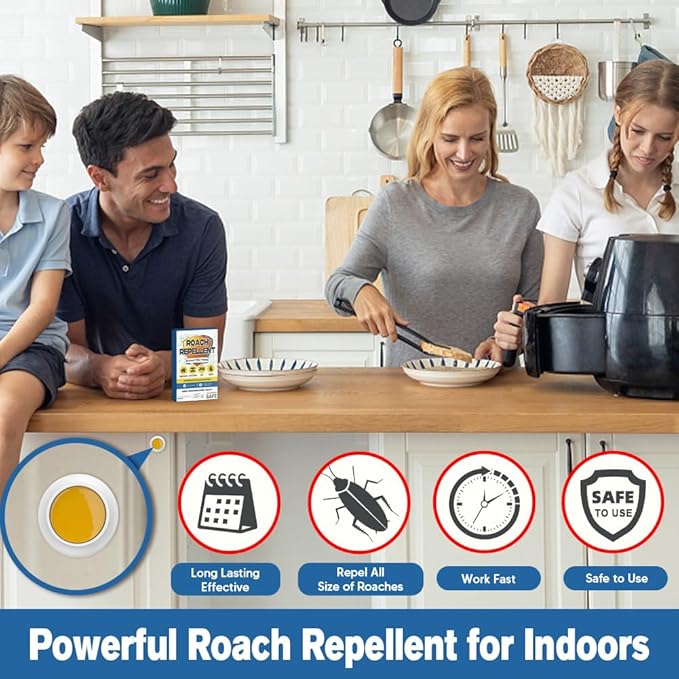 Roach Repellent, Cockroach Repellent Indoor Home, Roaches Deterrent, Keep Roaches Away, Pet Safe Roach Repeller Outdoor, Get Rid of Roaches-8P