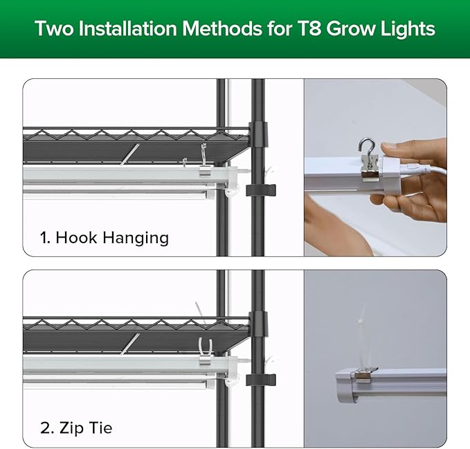 SANSI Plant Stand with Grow Light, 4-Tier 4000K 144W, Full Spectrum Indoor Greenhouse DIY Plant Shelf with T8 Plant Lights Growing Lamp, Flower Pot Stand Display Rack with Wheel Mechanical Timer