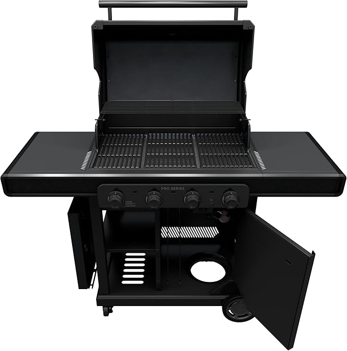 Char-Broil Pro Series with Amplifire Infrared Technology 4-Burner Propane Gas Grill and Griddle Cabinet, Black 463279224