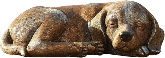 Roman 3.25" H Sleeping Dog Garden Statue, Garden Accents