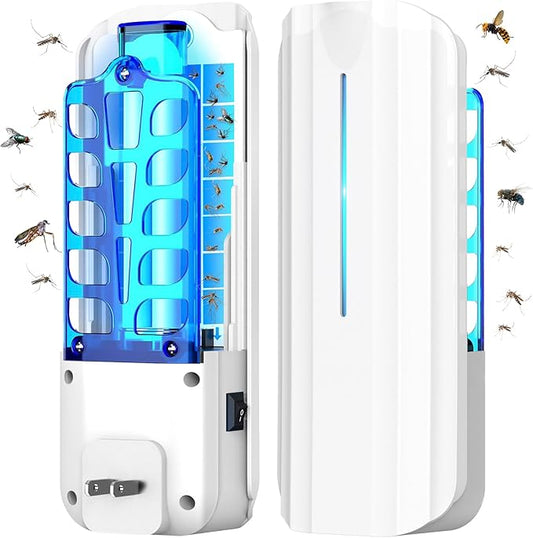 Fruit Fly Traps for Indoors, 10 Sticky Refills Flying Insect Trap Plug in Mosquito Bug Zapper Indoor for Home, Moths Catcher Gnats Traps for House with 9w Blue & UV Light
