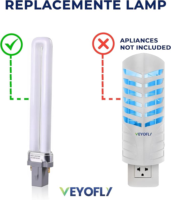 VEYOFLY 1 Replacement Bulb Fly Trap Indoor Compatible with Model VF02. (Device not Included)