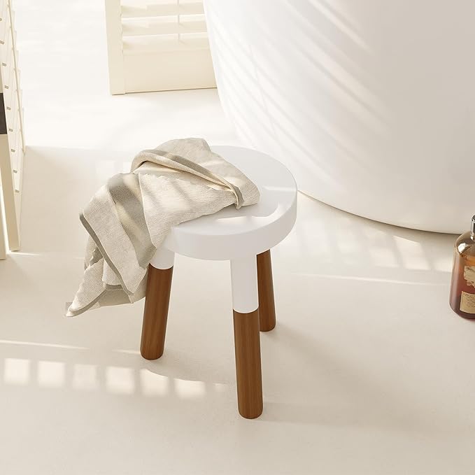 9" Rubber Wood Plant Stool, Wood Accent Stool, Reverse Dipped (12" Tall)