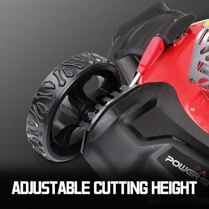 PowerSmart 21 in. Gas Lawn Mower with 140cc Briggs and Stratton E550 Engine, Push Mower with Mulch, Side-Discharg, Bagger, 6-Positions Adjustable Cutting Height