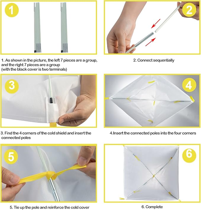 DECOHS 28 x 28 x 33 lnch Warm Plant Protection Tent- Winter Plant Covers Freeze Protection- Plant Snow & Frost Shrub Covers with Stakes Protecting Fruit Tree Potted Plants from Freezing Animals Eating