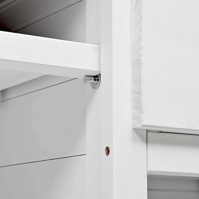 Outdoor Potting Bench, 100% Fir Wood Garden Work Table with Hutch, Drawer & Adjustable Shelves, Rustic Planting Station for Backyard, 50.2"x19.7"x66.1" (White, 66.1''H)