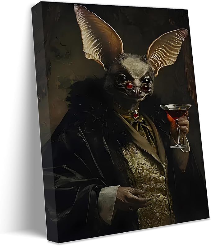 Gothic Bats Decor Wall Art Halloween Decorations Vintage Decor for Dark Academia Aesthetic Room and Gothic Home Decor