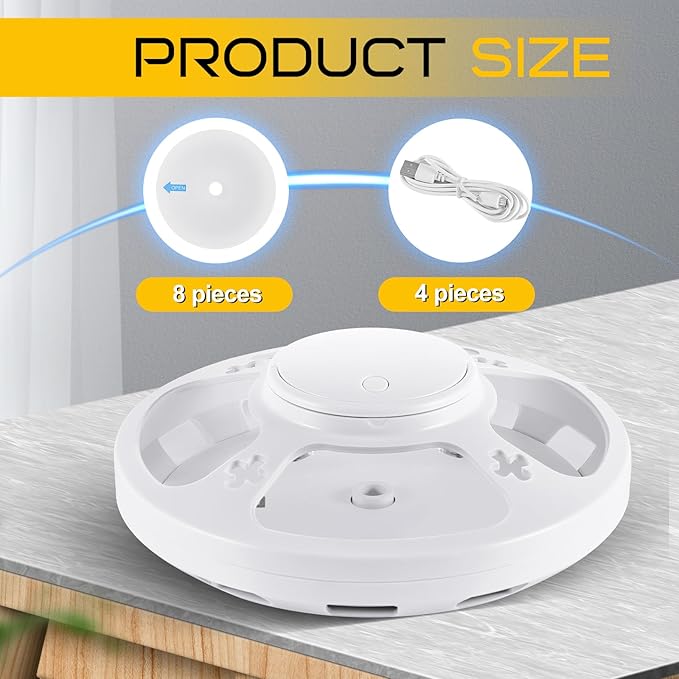 4 Pcs Flea Traps for Inside Your Home with 8 Sticky Pads, Bed Bug Tick Killer Flea Light Gnat Traps Pest Control, UV Night Light Bug Catcher for Bugs Moths Gnat Indoor and Outdoor(White)