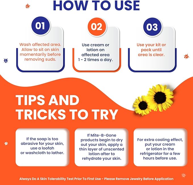 Mite Treatment Lotion & Soap by Mite-B-Gone |Natural Relief for Acne, Bug Bites, Skin Redness & Itching, Discomfort & Rosacea | Safe for Kids and Adults| Treatment Kit