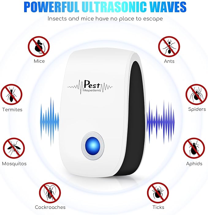 10Pack Ultrasonic Pest Repeller Electronic Mouse Repellent Ultrasonic Plug in Mice Repellent Indoor Sonic Electronic Plug in Pest Controlfor Insect,AntBugs,Spide,Rat,Cockroach (Red)