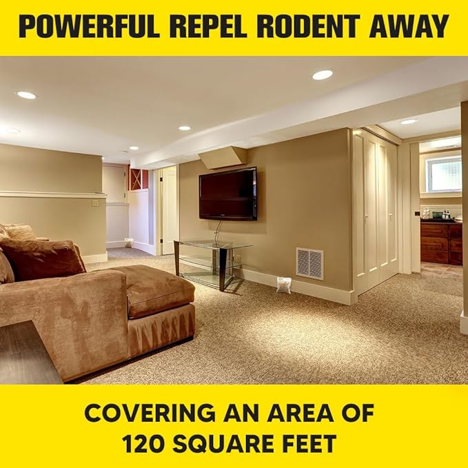 Rodent Repellent Pouches, Mice Repellent Indoor and Outdoor, Rat Repellent for House, Mouse Repellent, Outdoor Rat Deterrent, Extra-Strength 3 Months Protection, Naturally and Safely-8P