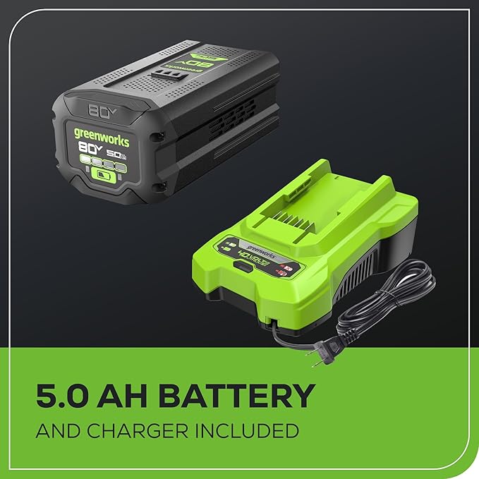 Greenworks 40V 21" Brushless Cordless (Self-Propelled) Lawn Mower (LED Headlight + Aluminum Handles), 5.0Ah Battery and Charger Included (75+ Compatible Tools)