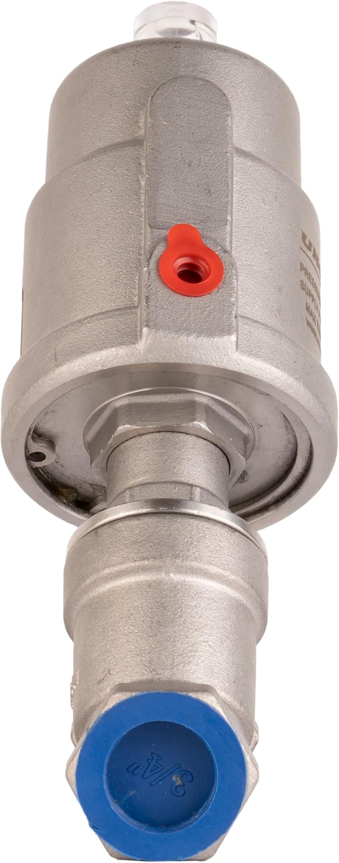 UNOX 3/4" (DN20) Stainless Steel Pneumatic Valve, Angle Seat Design, Normally Closed Steam Air Control, 3-8 Bars Fast Response Industrial Single Acting Valve with Threaded Connection