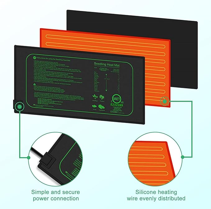 Seedling Heat Mat With Thermostat Temperature Control Waterproof Heating Pad For Plant Indoor Reptiles Warmer